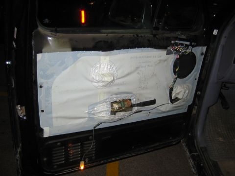 1995 Ford Bronco - inside door before with water barrior