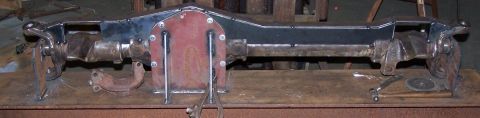 1979 Ford Bronco - Custom rear axle assembly, likely for off-road or performance use, undergoing fabrication.
