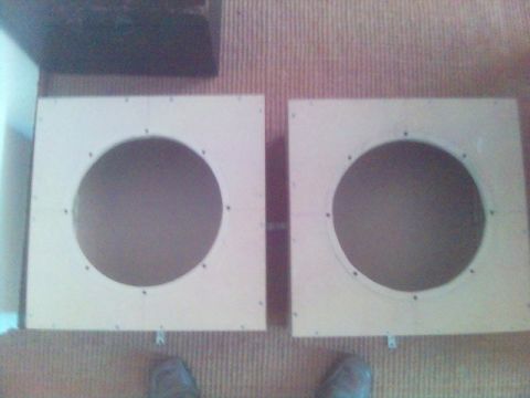 1994 Ford Probe - Two unfinished speaker boxes are shown on a carpeted surface, with a watermark at the bottom right.