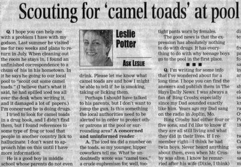 1990 Ford Bronco - scanned newspaper advice column, unrelated to vehicles and not a technical document.
