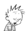 1989 Ford Bronco - A cartoon drawing depicts Calvin with an exasperated expression.