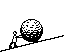 1989 Ford Bronco - A person struggles to push a large ball up a hill in this illustration.