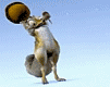 1989 Ford Bronco - Scrat the squirrel from the movie Ice Age is shown holding a large acorn above his head.