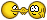 1989 Ford Bronco - This image depicts two pixelated characters resembling Pac-Man, engaged in a close interaction against a dark, speckled background.