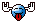 1989 Ford Bronco - Pixel art of a ghost character with antlers and its tongue out.
