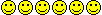 1989 Ford Bronco - A row of six yellow smiley faces are depicted in this image.