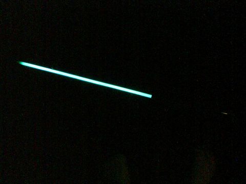 1997 Ford Probe - A close-up of a glowing green needle against a dark background, possibly indicating a gauge reading.