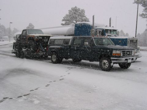 1981 Ford Bronco - This got a lot worse before the trip was over, but an hour later we were in 60 degree temps and clear blue sky!