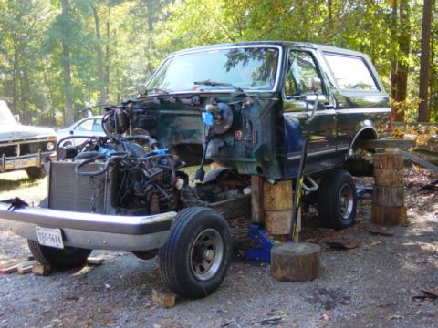 1991 Ford Bronco - Our lifting method probably qualifies as "dumbest dang thing I ever done did," but there was no wind out, and we were extremely careful to…