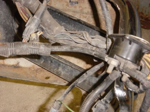 1991 Ford Bronco - Wiring at starter relay, currently leaning against back of bumper.