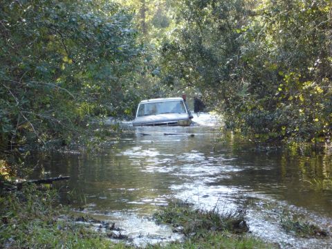 1992 Ford Bronco - hittin the REALLY deep stuff. snorkel worked, just gotta route the other opening higher (exhaust)
