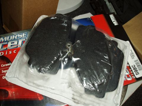 1993 Ford Taurus - Morse Ceramic Disc Brake Pads, part number 598C, are shown in their original packaging.