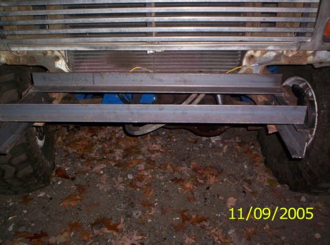 1985 Ford Bronco - Custom winch bumper fabrication and installation in progress on a vehicle.