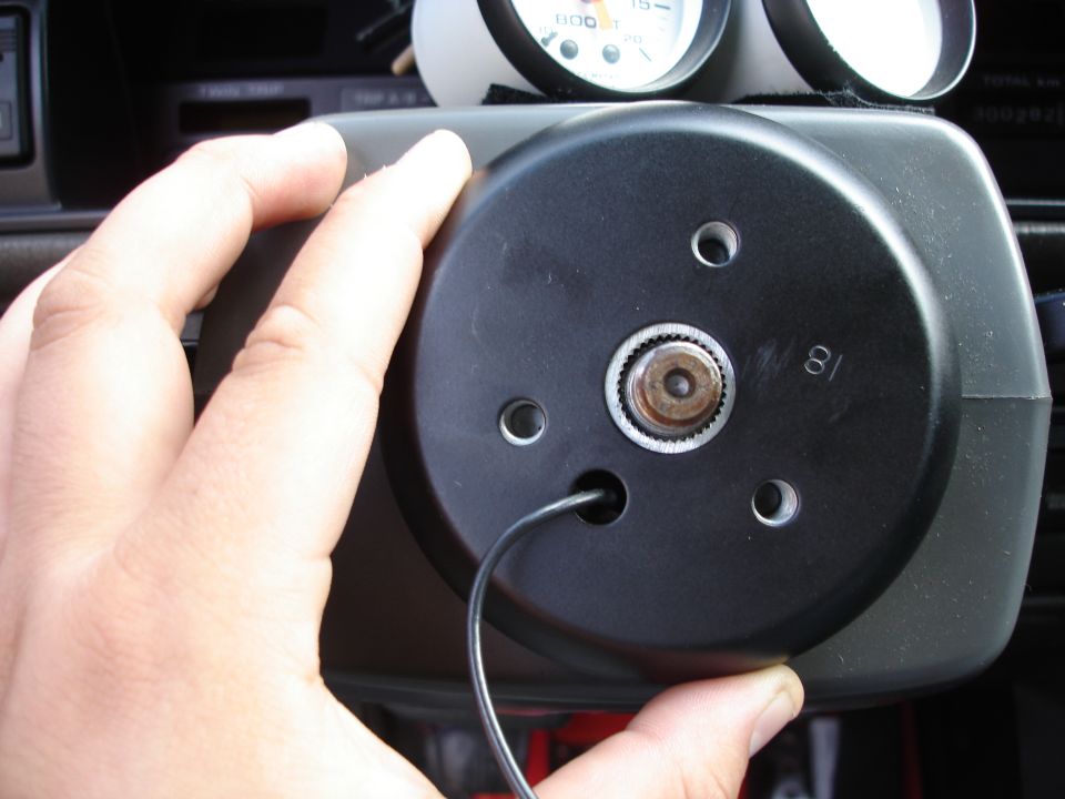 Steering wheel hub adapter with wire and mounting holes