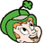 1999 Ford Crown Victoria - A cartoon character wearing a green hat with a pom-pom on top.