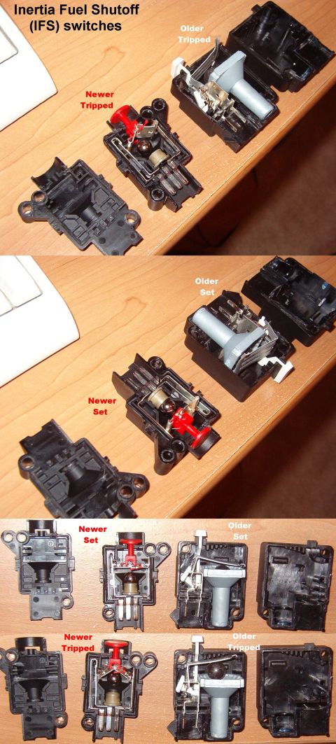 1983 Ford Bronco - Inertia Switches cracked open IF THE IMAGE IS TOO SMALL, click it. Typical locations for Bronco & F-series include: - firewall, between e-b…