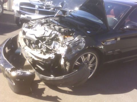 1996 Ford Probe - This car sustained heavy front-end damage after an apparent collision.
