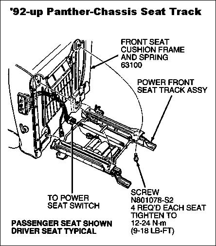 1994 Ford Crown Victoria - Seat Track