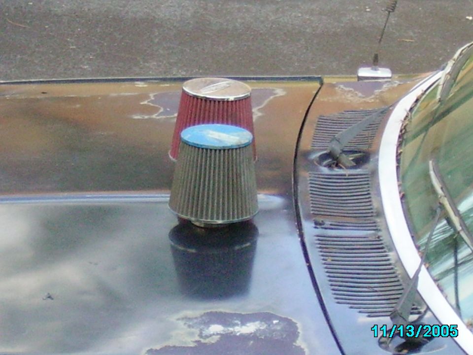 Air filters that will be under a cowl scoop.