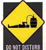1968 Ford Mustang - A warning sign depicts a person receiving medical treatment with the message 'DO NOT DISTURB'.