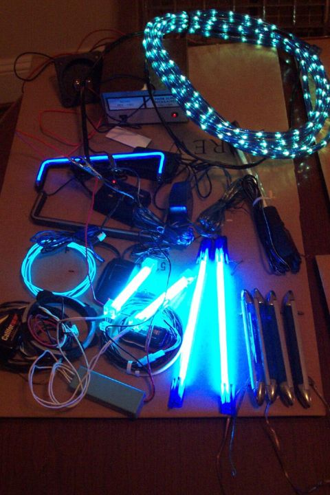 1985 Ford LTD Crown Victoria - This collection of blue LED lighting components appears to be for custom vehicle or decorative lighting projects.