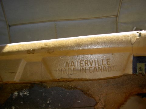 1982 Ford Mustang - Interior car part shows 'WATERVILLE MADE IN CANADA' embossed into the plastic.