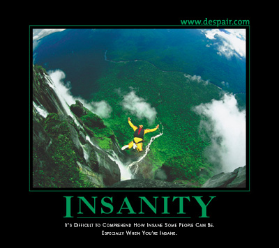 2001 Ford Crown Victoria - A person in a yellow suit leaps from a cliff, freefalling over a lush green landscape and a cascading waterfall.