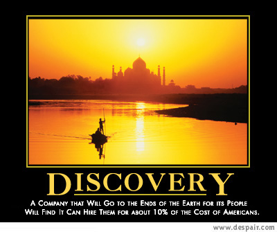 2001 Ford Crown Victoria - A motivational poster with the word DISCOVERY and a quote about a company's global reach.