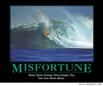 2001 Ford Crown Victoria - A surfer experiences misfortune as they fall off their surfboard while riding a massive wave.