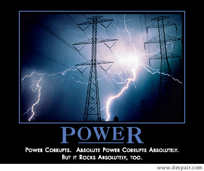 2001 Ford Crown Victoria - Power lines are struck by lightning during a dramatic storm, with text about power and its effects.