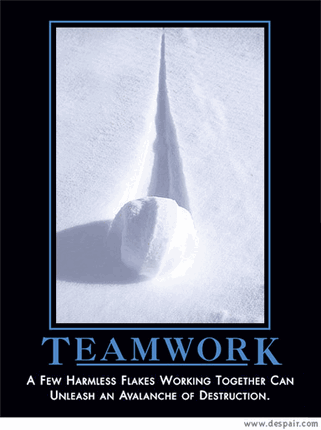 2001 Ford Crown Victoria - This poster uses a snowy scene to illustrate the concept of teamwork.