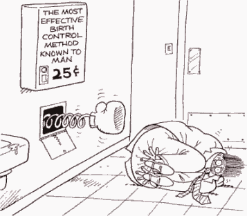 1989 Ford Bronco - Humorous cartoon of a vending machine gag, not a technical document.