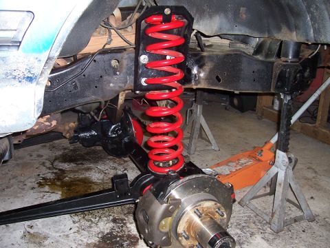 1988 Ford Pickup - Well, she's hanging by her own coils now. Those 4" springs sure look a lot longer now