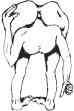 1968 Ford Mustang - This image depicts a drawing of a conjoined twin figure, not a vehicle.