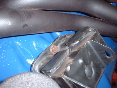 1972 Ford Ranchero - header clearence motor mount trimmed