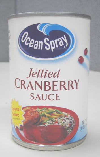 1986 Ford Bronco - A can of Ocean Spray Jellied Cranberry Sauce is shown, with a picture of a meal on the label.