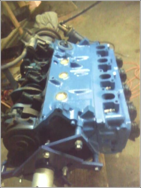 1980 Ford Bronco - Engine block and manifold assembly, likely for a rebuild or custom build.
