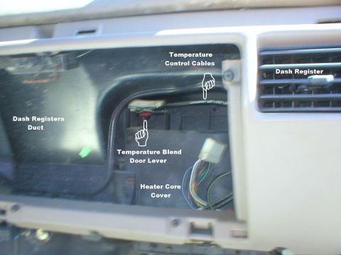 1983 Ford Bronco - Temperature blend door control cable for '92-96 Bronco & F-series On '87-96 trucks, it's easy to fold the glove box down & pop it off its h…
