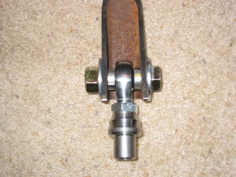 1991 Ford Explorer - This photo shows a close-up of a metal suspension joint assembly.