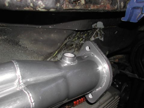 1993 Ford Thunderbird - Exhaust pipe flange with a threaded fitting, likely a replacement part.