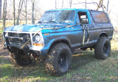 1978 Ford Bronco - This heavily mud-splattered 1978 Ford Bronco is ready for off-road adventures.