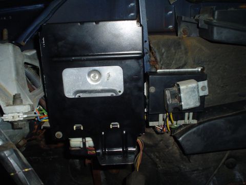 1984 Ford Bronco - Close-up view of the interior electrical components and wiring harnesses.