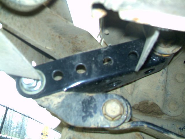 shackle folded up. 
note: I had to cut out the rear bumper so the shackles had room