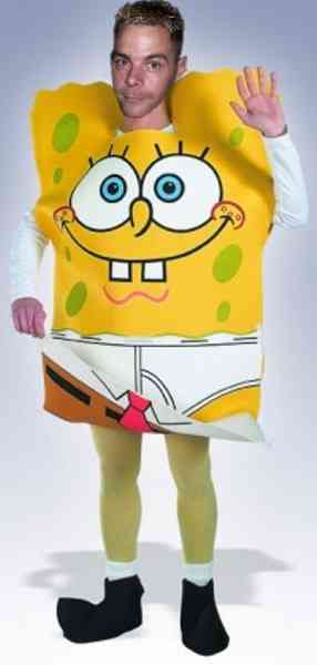 1968 Ford Mustang - A person is dressed in a Spongebob Squarepants costume, complete with signature features and accessories.