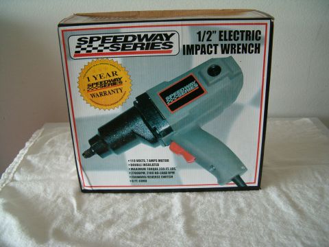 1991 Ford Bronco - Boxed Speedway Series 1/2" electric impact wrench with product details visible.