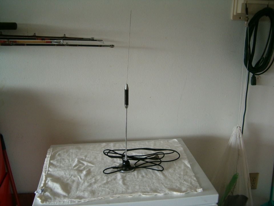 Car antenna with black base and chrome shaft