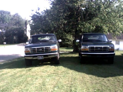 1996 Ford Bronco - My Bronco on the left , and My girl friends Bronco on the right.