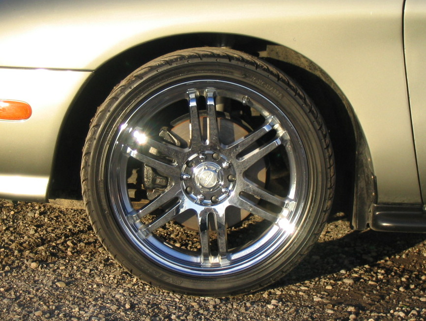My summer wheels - Kazera 18" chromies with Pirelli P6 235/40R18 tires.