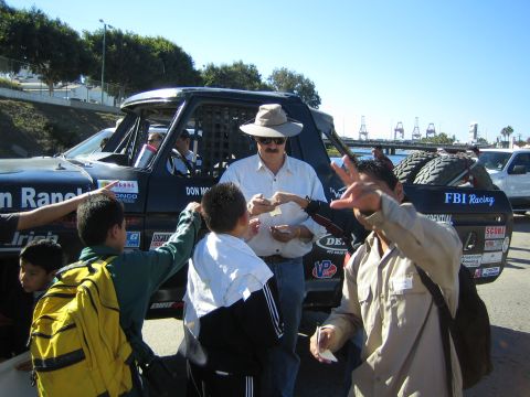1990 Ford Bronco - Dave Handing out Steeeekers