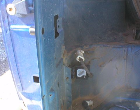 1983 Ford Bronco - Bronco airbag safing sensor at base of R B-pillar '94-96 ONLY. See also: [url=https://www.supermotors.net/registry/media/1170338] https://w…